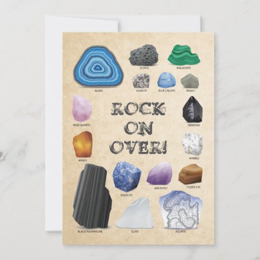 Geology Birthday Party Rocks Gemstenen Crystals Kaart (Achterkant)