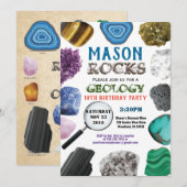 Geology Birthday Party Rocks Gemstenen Crystals Kaart (Voorkant / Achterkant)