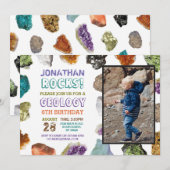 Geology Birthday Party Rocks Pareltjes Crystals Fo Kaart (Voorkant / Achterkant)