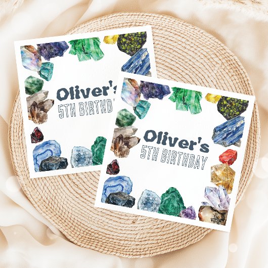 Geology Birthday Rocks Dig Party Napkins Servet