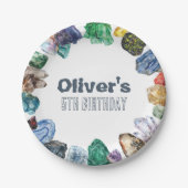 Geology Birthday Rocks Dig Party Papieren Bordje (Voorkant)