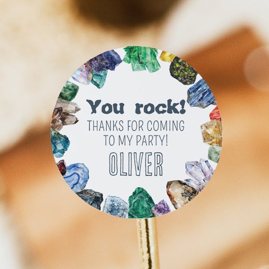 Geology Birthday Rocks Dig Party Stickers