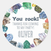 Geology Birthday Rocks Dig Party Stickers (Voorkant)