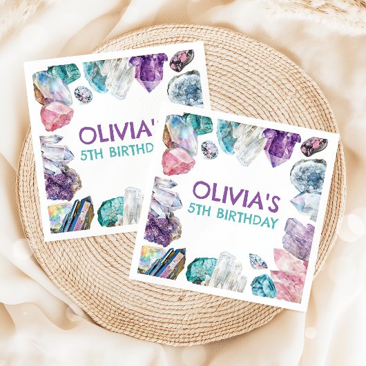 Geology Girl Birthday Gem Dig Party Napkins Servet