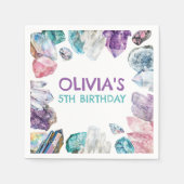 Geology Girl Birthday Gem Dig Party Napkins Servet (Voorkant)