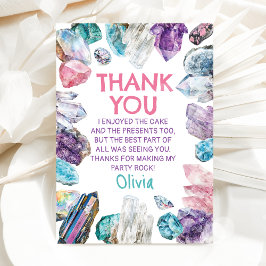 Geology Girl Birthday Rocks Dig Party Bedankkaart