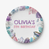 Geology Girl Birthday Rocks Dig Party Papieren Bordje (Voorkant)