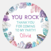 Geology Girl Birthday Rocks Dig Party Stickers (Voorkant)