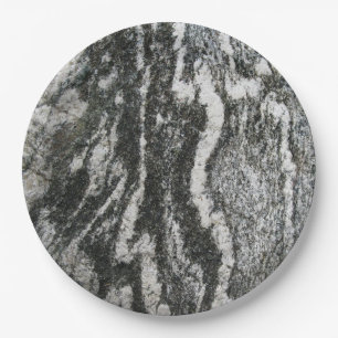 Geology Gray Rock Decorative Feline Pattern Melami Papieren Bordje