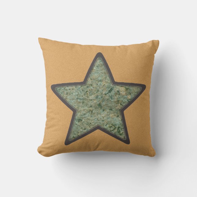 Geology Green Rock Star op aangepaste kleur Buitenkussen (Voorkant)