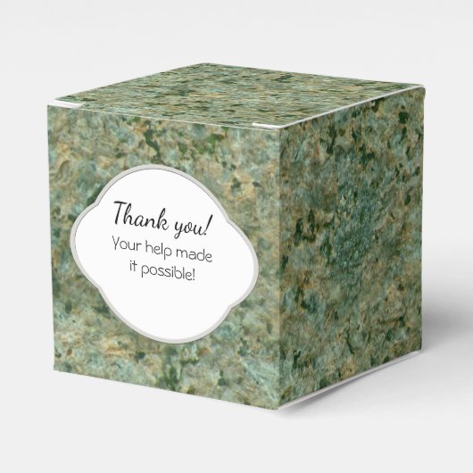 Geology Green Rock Texture Label met elke tekst Bedankdoosjes (Voorkant Zijde)