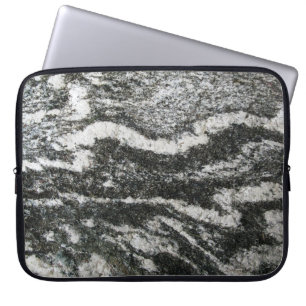 Geology Grey Rock met Horizontale Cat Pattern Laptop Sleeve