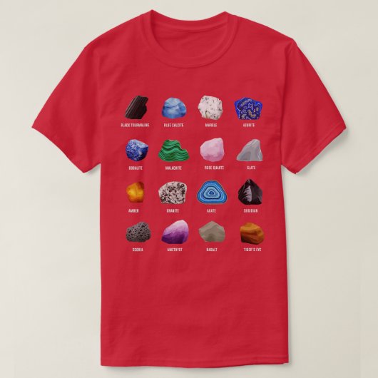 Geology Ores Minerals Pareltjes and Crystals Rock  T-shirt (Design voorkant)