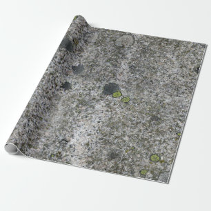 Geology Rock Grey Granite met Green Moss Cadeaupapier