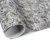 Geology Rock Grey Granite met Green Moss Cadeaupapier (Rol Hoek)