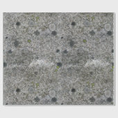 Geology Rock Grey Granite met Green Moss Cadeaupapier (Vlak)