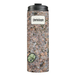 Geology Rock Texture Green Moss Custom Name Thermosbeker