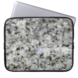 Geology Rock Texture White Granite aangepaste naam Laptop Sleeve