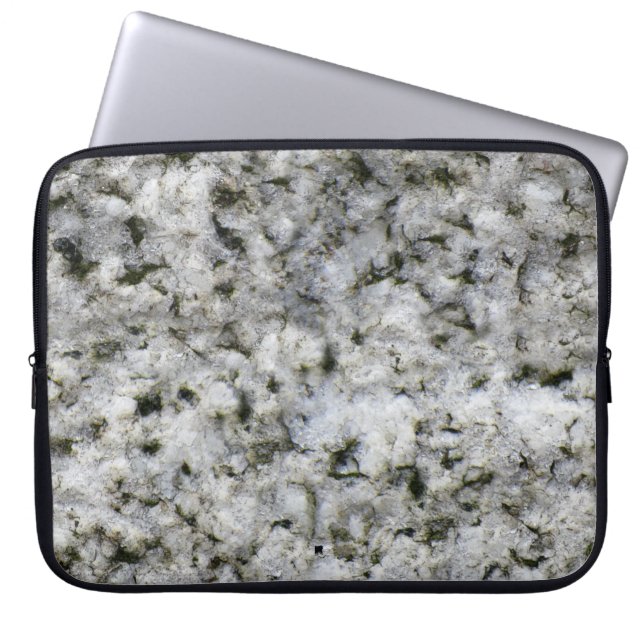 Geology Rock Texture White Granite aangepaste naam Laptop Sleeve (Voorkant)