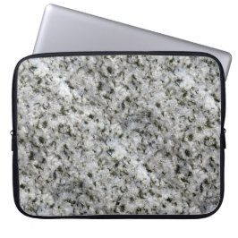 Geology Rock Texture White Granite aangepaste naam Laptop Sleeve