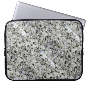 Geology Rock Texture White Granite aangepaste naam Laptop Sleeve
