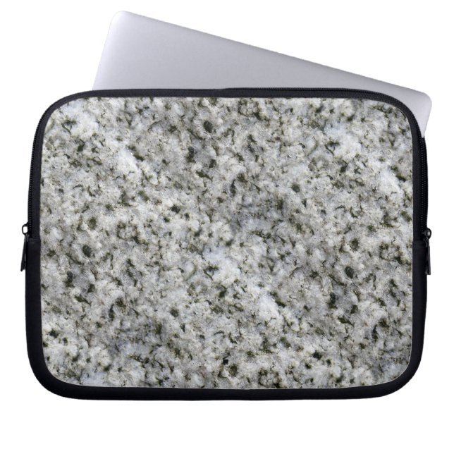 Geology Rock Texture White Granite aangepaste naam Laptop Sleeve (Voorkant)