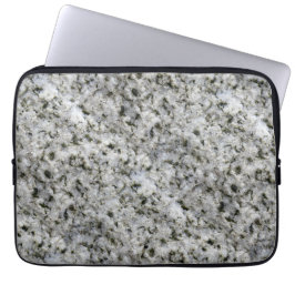 Geology Rock Texture White Granite aangepaste naam Laptop Sleeve