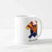 "Geology Rocks" Arizona State Flag Hammer Logo Koffiemok (Voorkant rechts)
