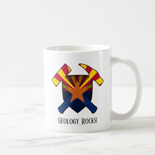 "Geology Rocks" Arizona State Flag Hammer Logo Koffiemok (Rechts)