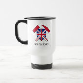 "Geology Rocks" Britse vlag Rock Hammer Logo Reisbeker (Links)