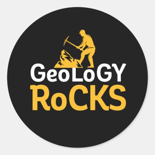 Geology Rocks Funny Geological Science Puns Ronde Sticker (Voorkant)