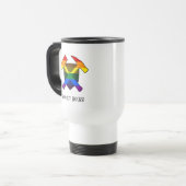 "Geology Rocks" LGBT Rainbow Flag Hammer Logo Reisbeker (Voorkant links)