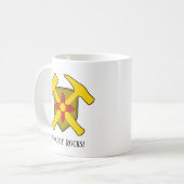 "Geology Rocks" New Mexico Flag Hammer Logo Koffiemok (Voorkant links)