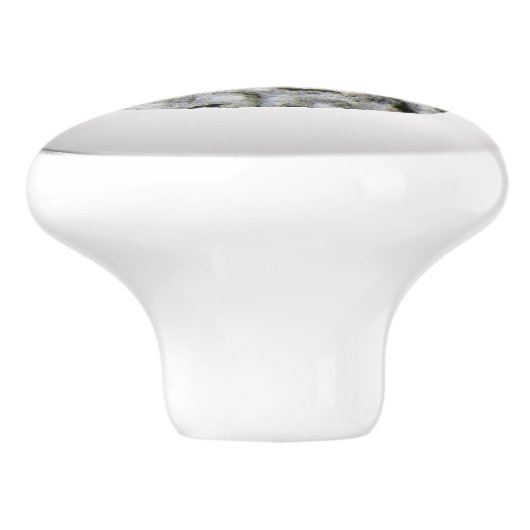 Geology White Granite Rock Texture Keramische Knop (Zijkant)