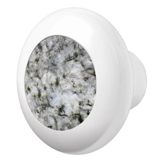 Geology White Granite Rock Texture Keramische Knop (Rechts)