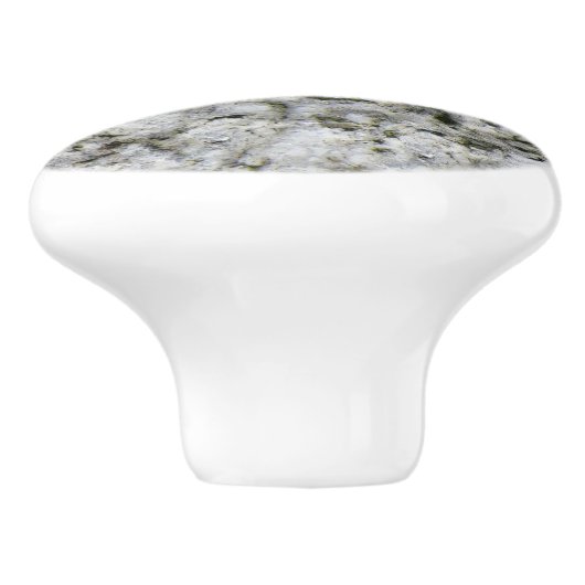 Geology White Granite Rock Texture Keramische Knop (Zijkant)