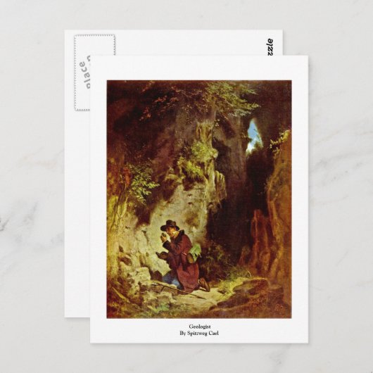 Geoloog Carl Spitzweg Briefkaart (Voorkant / Achterkant)
