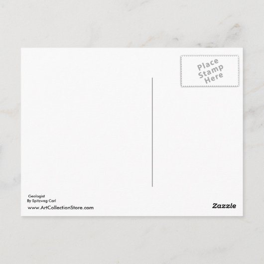 Geoloog Carl Spitzweg Briefkaart (Achterkant)