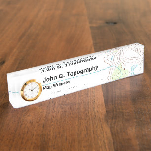 Geoloog, cartograaf Topografische kaart Naambordje