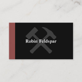 Geoloog Crossed Rock Hammer Shield Visitekaartje