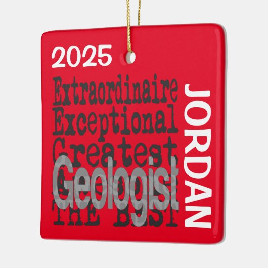 Geoloog Extraordinaire CUSTOM Keramisch Ornament (Links)