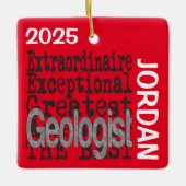 Geoloog Extraordinaire CUSTOM Keramisch Ornament (Voorkant)