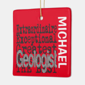 Geoloog Extraordinaire CUSTOM Keramisch Ornament (Links)