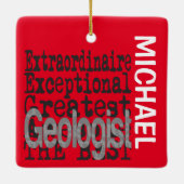 Geoloog Extraordinaire CUSTOM Keramisch Ornament (Achterkant)