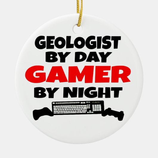 geoloog-gamer keramisch ornament (Voorkant)