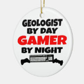 geoloog-gamer keramisch ornament (Links)