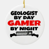 geoloog-gamer keramisch ornament (Achterkant)