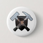 Geoloog hamer en Half Dome logo Ronde Button 5,7 Cm (Voorkant)