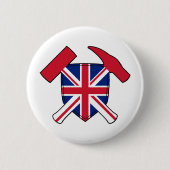 Geoloog hamer en Union Jack-logo Ronde Button 5,7 Cm (Voorkant)