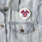 Geoloog hamer en Union Jack-logo Ronde Button 5,7 Cm (In situ)
